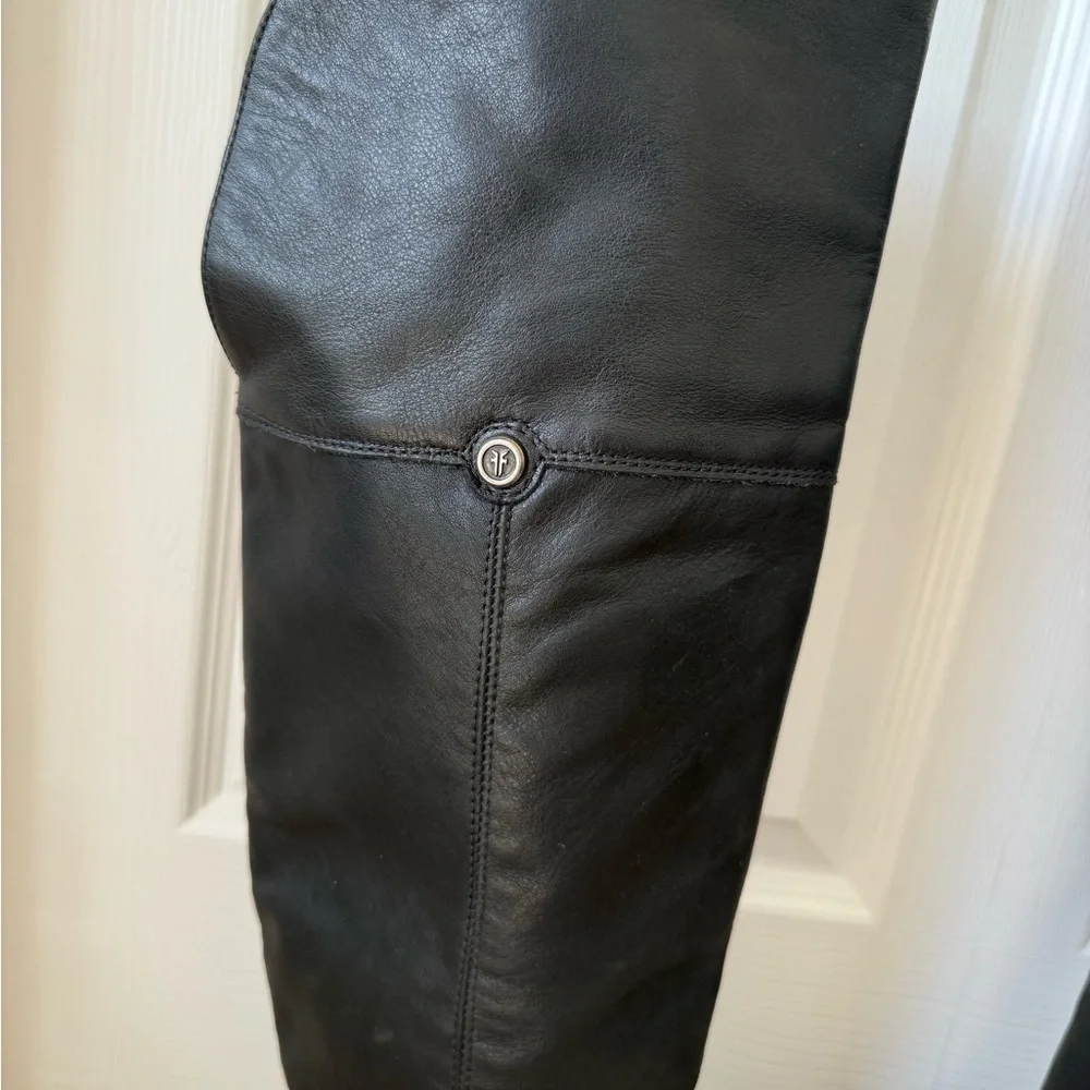 Frye Melissa Leather Over-The-Knee‎ Boots in black size 6